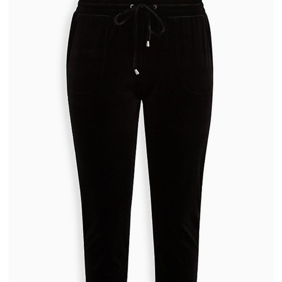 New torrid black velvet casual tapered leg pull on lounge pants 1x plus - Picture 7 of 8